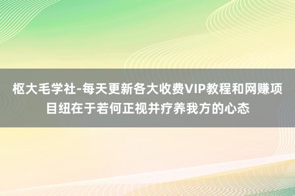 枢大毛学社-每天更新各大收费VIP教程和网赚项目纽在于若何正视并疗养我方的心态